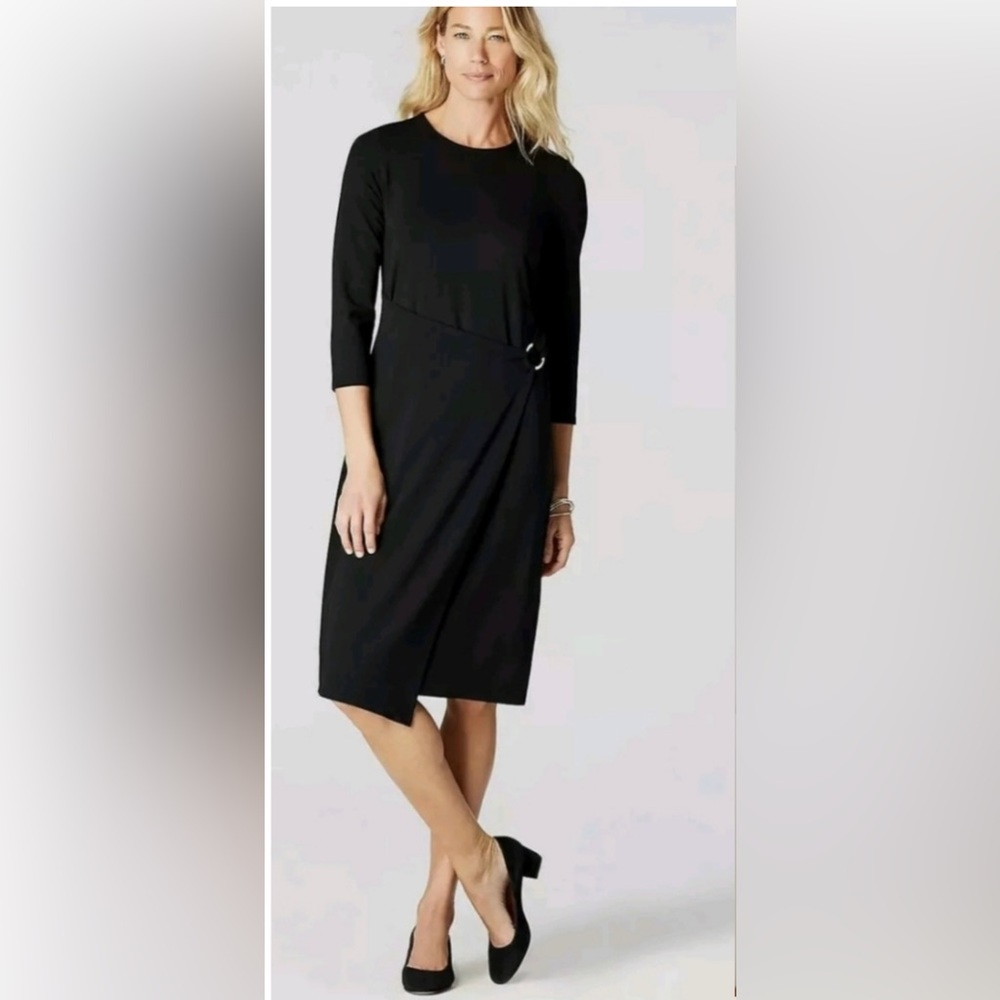 J. Jill Black Wrap-Detail Sheath Dress